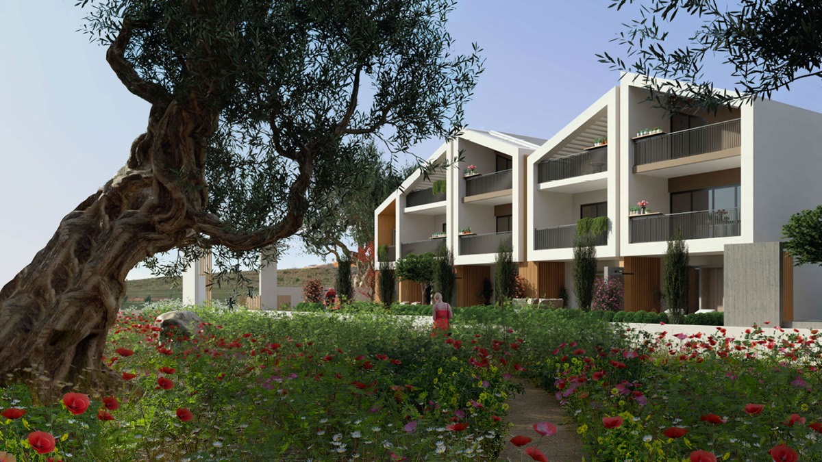 Islandi Thassos — zeytin ağaçları ve kır çiçekleri arasında evler