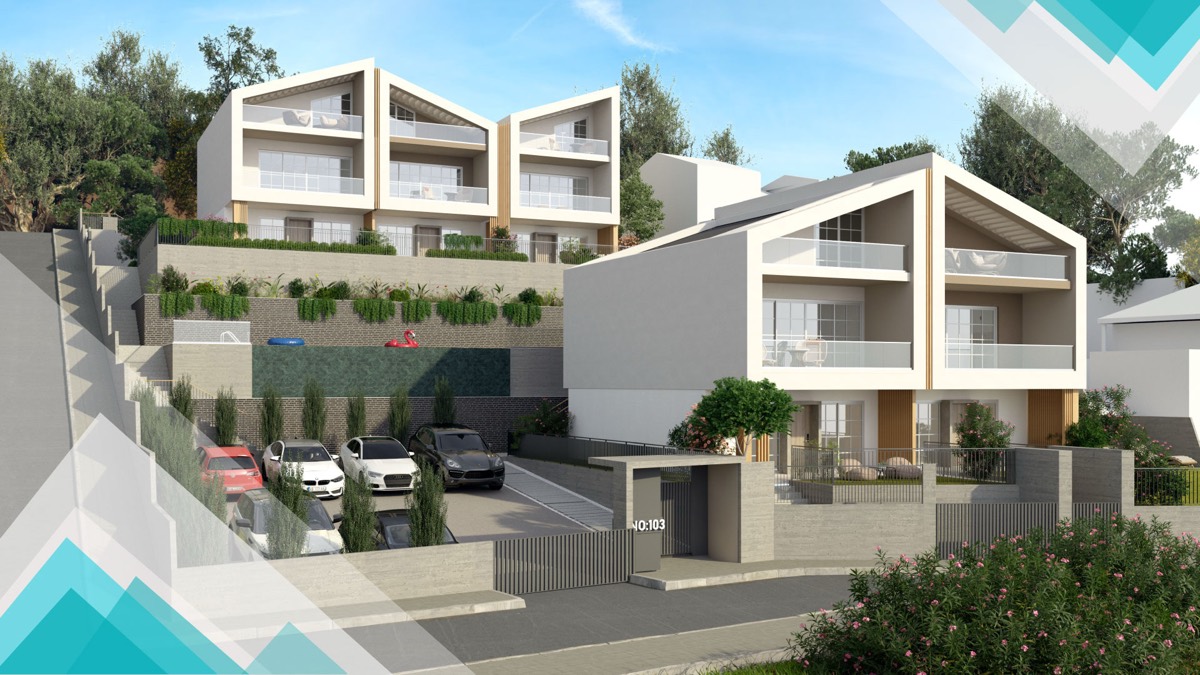 Islandi Thassos II — teraslı evler ve bahçeler